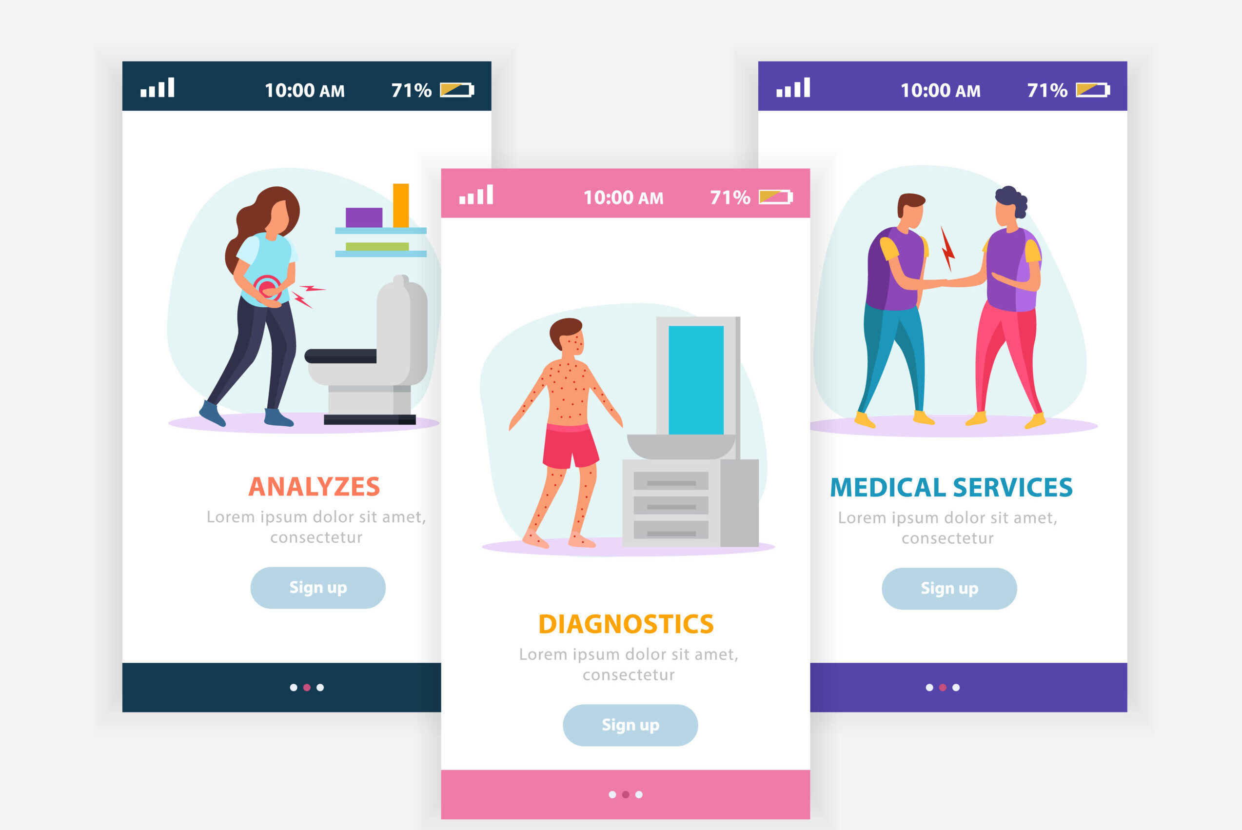 Medical Services Flat Composition Medical services flat composition with mobile app on smartphone screens representing healthcare functions in medical diagnostic center vector illustration SSUCv3H4sIAAAAAAACA01STU/DMAz9K1bOhYG49Yg0gZAmIeCGOHiu11pLkypOCmjqf8fZB9ot9rOfn59zcFtUIdcenHhfNCfMEoNr7xvHneSYBL1r75bGacZclNVqLSLM3Bt6jC8kn4ead617ZvR5IEy82hgNGYcRlK1BG1Fi7zFwLOqW5tLyiLTvUyyh09UH/+SSjPrSdAW65atx2HOg36rEpCT2jEdhnwbtvzOn8axylo7j6Ymlk/p0czQ5hj/ULWzjONZsn3AahJLMnGrcsVKqck/yQTnNQqyw85iB4jhFlWoVfEseYIxb8Qw4TWApHTHlaYiBwViYg0LiyRbikCX0MPzbA7sSqNIoSIDxPKwT7EPULARkLZxgZrJbwPWNbmFtB8KtjV2/vgOGDt44dFZsTC+vT7CLaTRrG5d/qsGuOTt94tIVxUA85YJ+dRJ0c5wvga007u0PLMvyB+P5mP0hAgAA